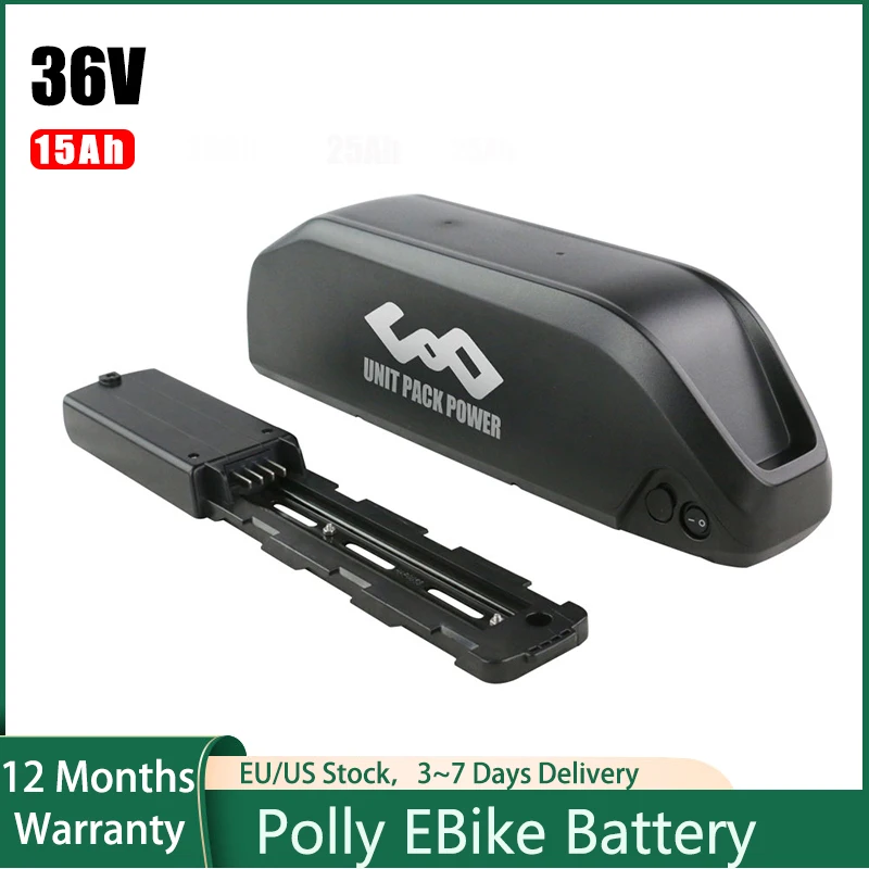 Polly DP-6C Ebike Battery 36V 15AH Electric Bicycle Battery Pack for Bafang 250W 500W Motor 18650 Lithium Ion Battery