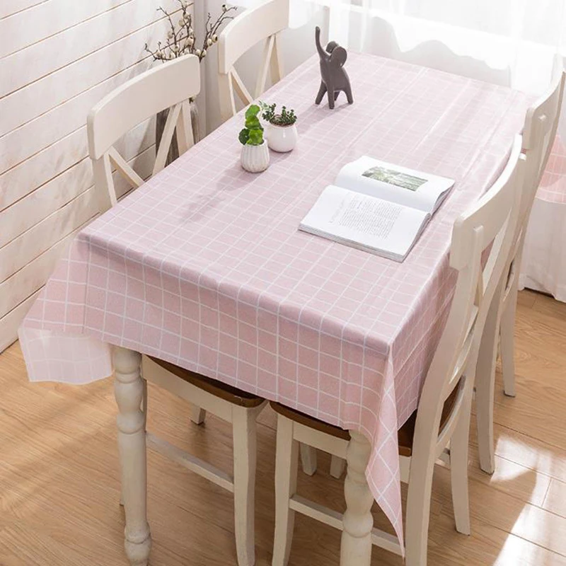 1Pieces 137x90CM PEVA Waterproof Oilproof Tablecloth Table Cloth Plaid Pattern Table Cover For Party Outdoor Tableware