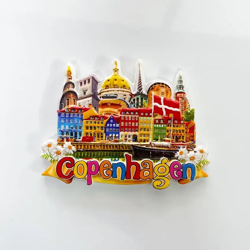 

Copenhagen Refrigerator Magnet Architecture Home Decoration 3D Denmark Capital Tourist Souvenir Gift