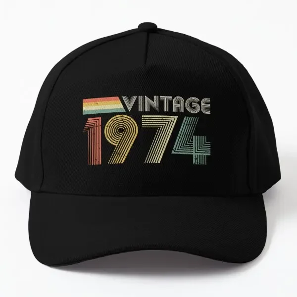 

Vintage 1974 50Th Birthday Gift Baseball Cap Hat Czapka Summer Black Casquette Bonnet Fish Hip Hop Sport Snapback Sun Outdoor