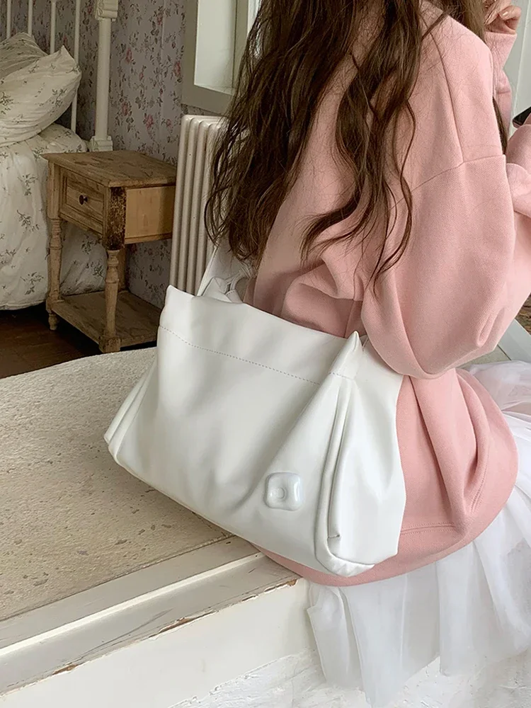 Student Classroom Tote Bag Large Capacity Pink Leisure Commuter Bag 2024 New Spring Luxury Single Shoulder Crossbody Bag Women