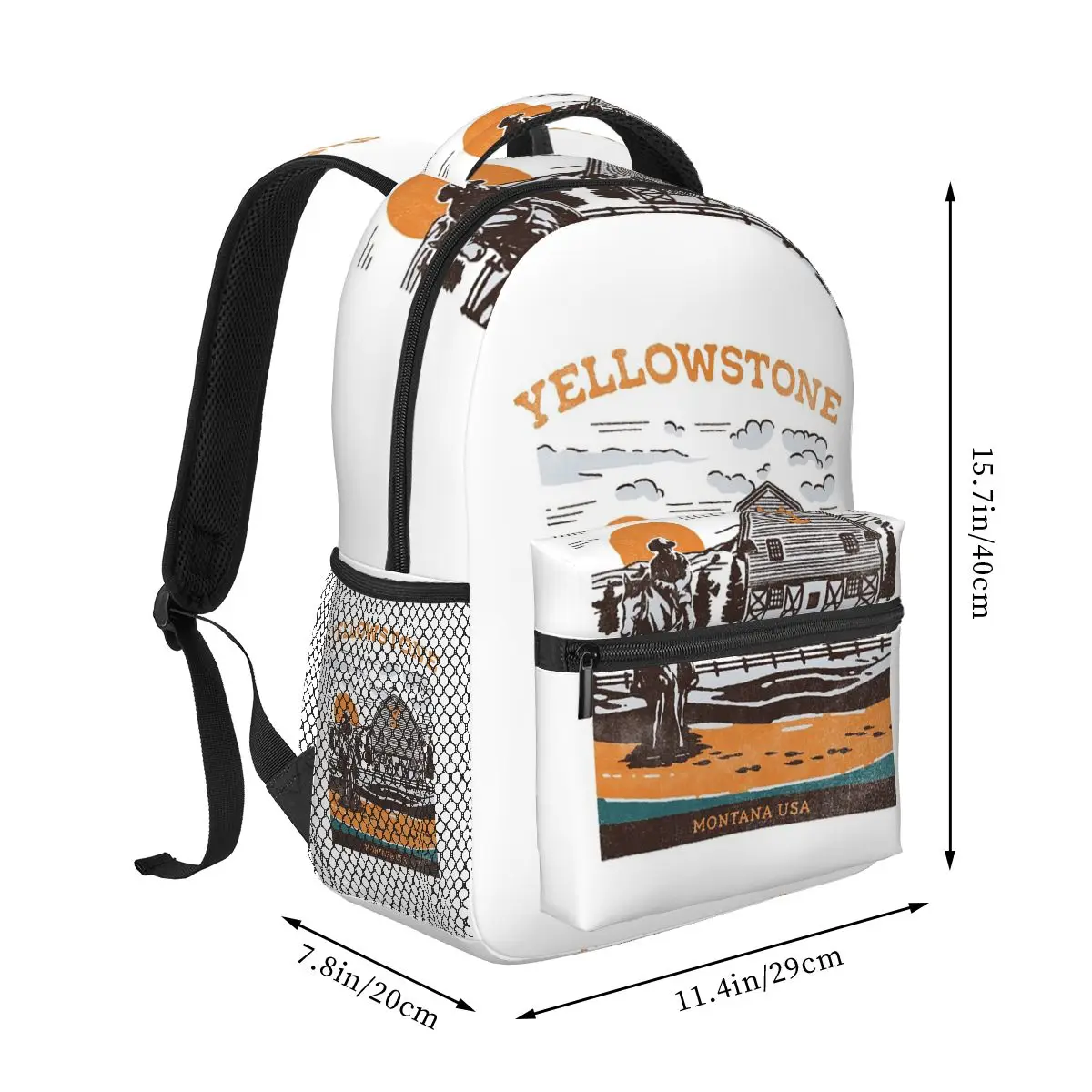 Yellowstone Montana USA Dutton Ranch Post Backpack Student Boys Girls BookBag Children School Bag Shoulder Bags for Men Women