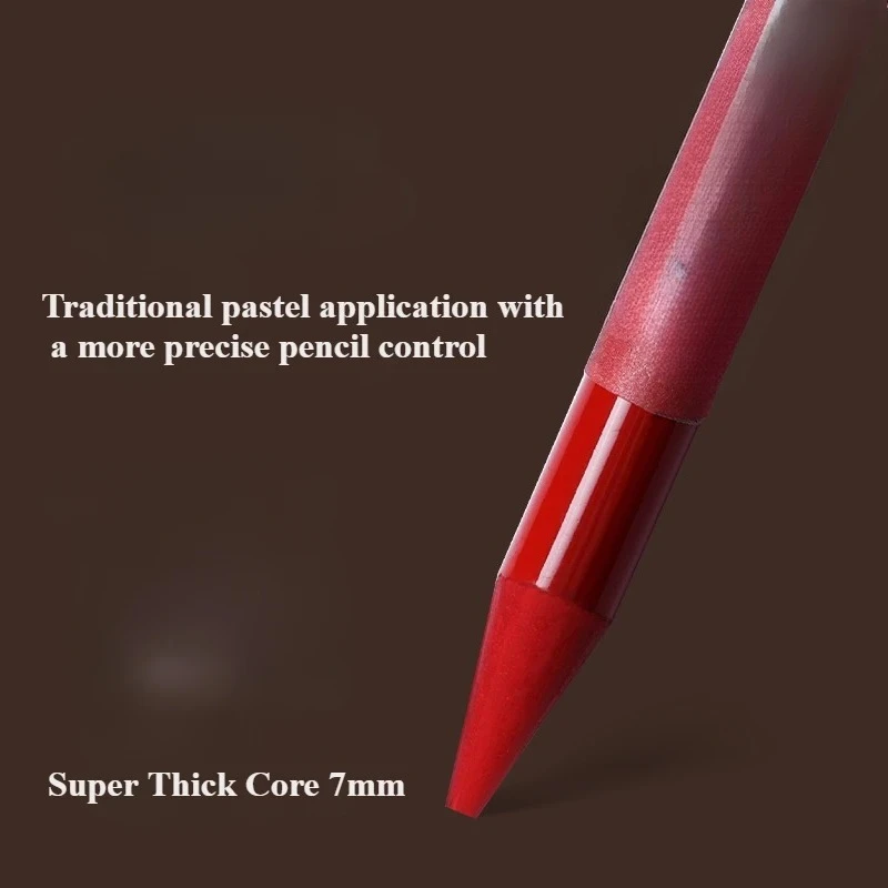 Crayons Pastel sans bois, 24 couleurs, 7mm, noyau de qualité artiste, craie, charbon de bois, grande mélange et superposition, croquis dans l'étui