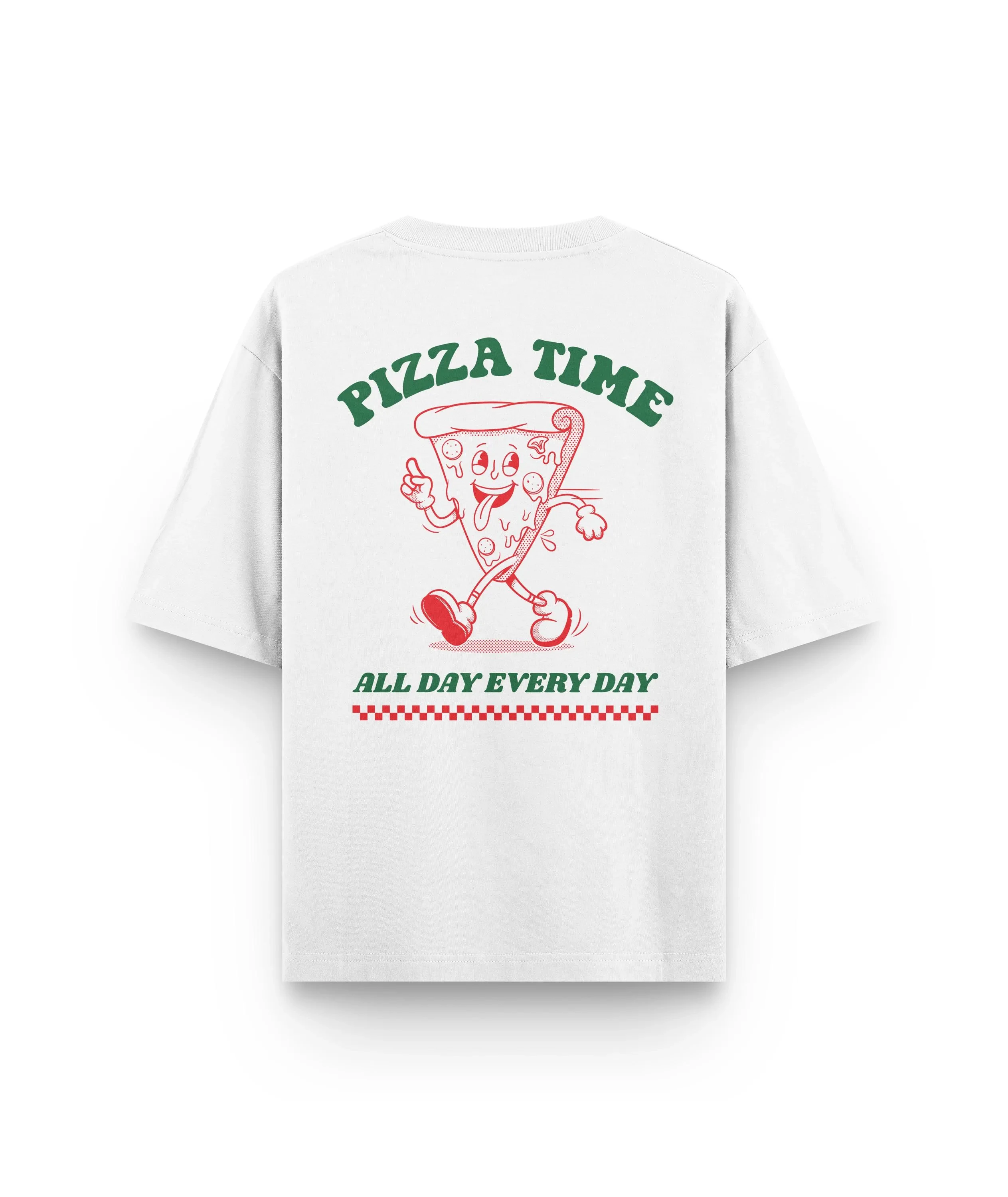 Image of Herren-T-Shirt, 100 % Baumwolle, bedruckt mit lustigen Pizza- und Zeitmotive, schlicht, lässig, bequem und locker geschnitten.