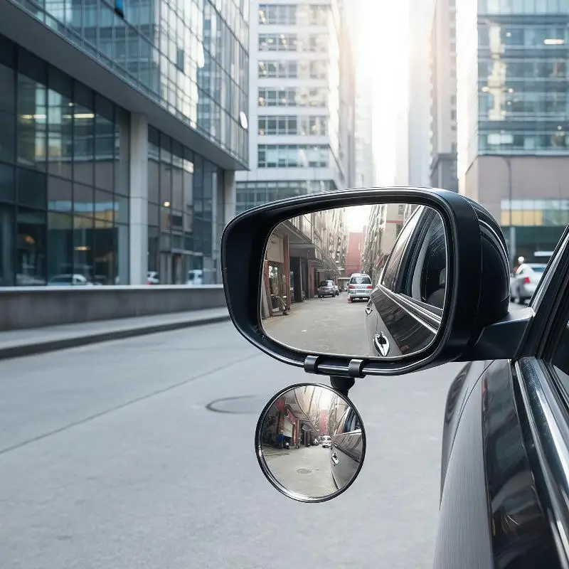 [M] Round Rearview Mirror 360 Rotation Covers Auxiliary Rear View Wide Angle Convex Mirror Adjustable Car Auxiliary