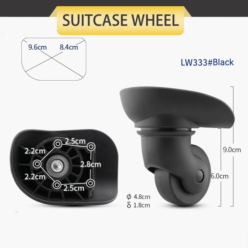 Trolley Suitcase Suitcase Boarding Case Sturdy Omnidirectional Wheel Suitcase Wheel Noise Reduction Replacement Rubber Wheel