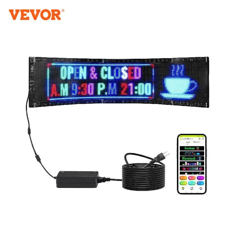 

VEVOR Programmable LED Sign P5 Full Color LED Scrolling Panel DIY Custom Text Animation Pattern Display Board