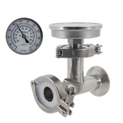 Inline Temperature Monitor 1.5 INCH Tri Clamp Test Tee Thermometer Package Counter Flow Wort Chiller Thermometer