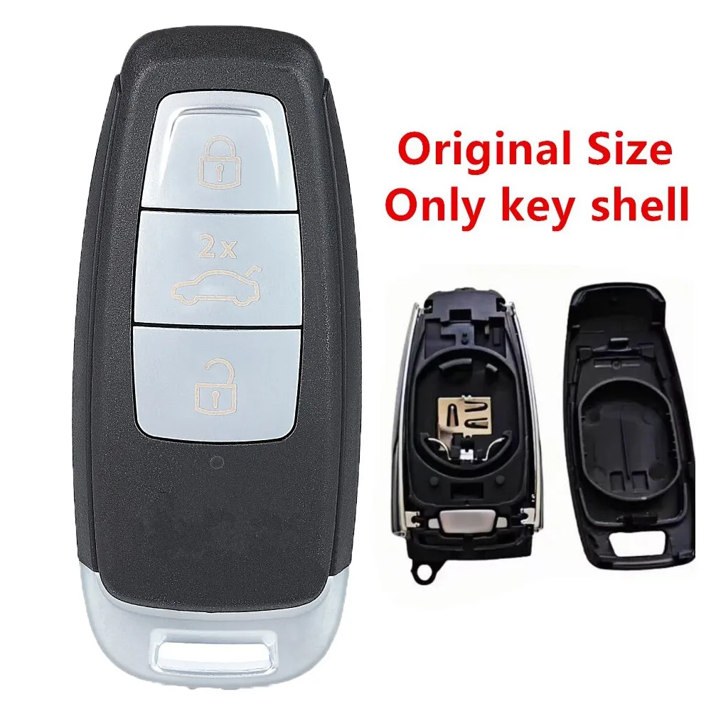 KEYECU Replacement New Smart Key Shell Case For Audi A6 C8 A7 A8 Q8 2017 2018 2019 2020 Fob Cover For START ENGINE SYSTEM Blade
