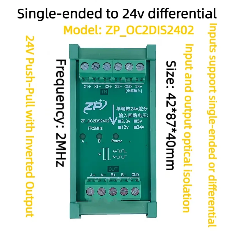 Single-ended to 24v Differential Output 24v Long-line Driver Output 5v Differential to 24v Differential HTL Bipolar