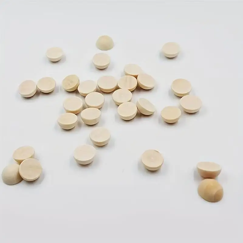 5/10/20/30/50Pcs Natural Half Wooden Beads Half Unfinished Wood Balls Split Wood Beads For DIY Craft Toy Home Decor