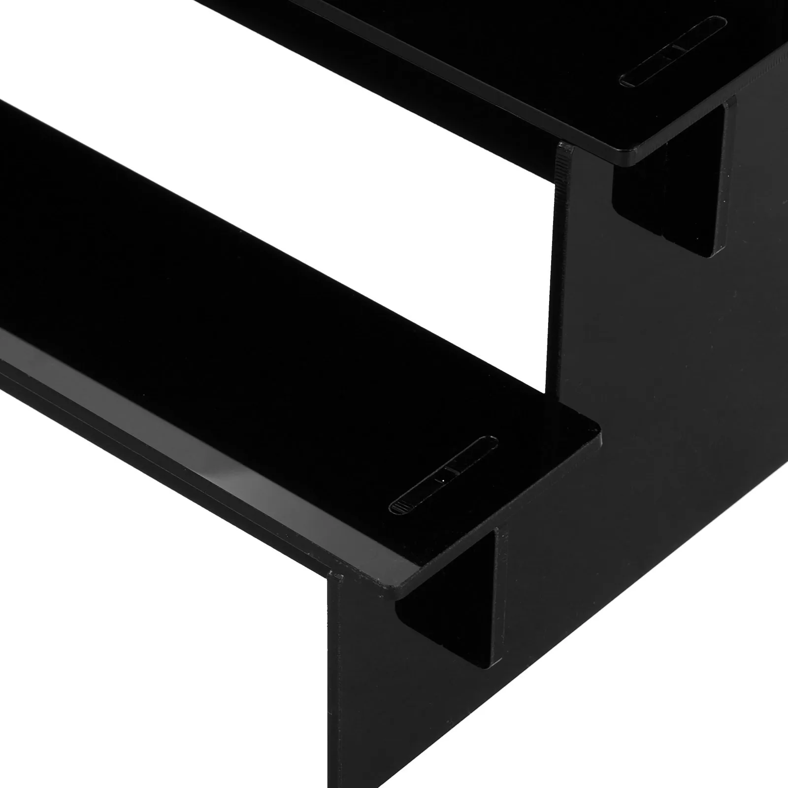 Organizer per profumo nero a 4 livelli, espositore in acrilico, organizer per vassoi da bagno per la cura della pelle da appoggio