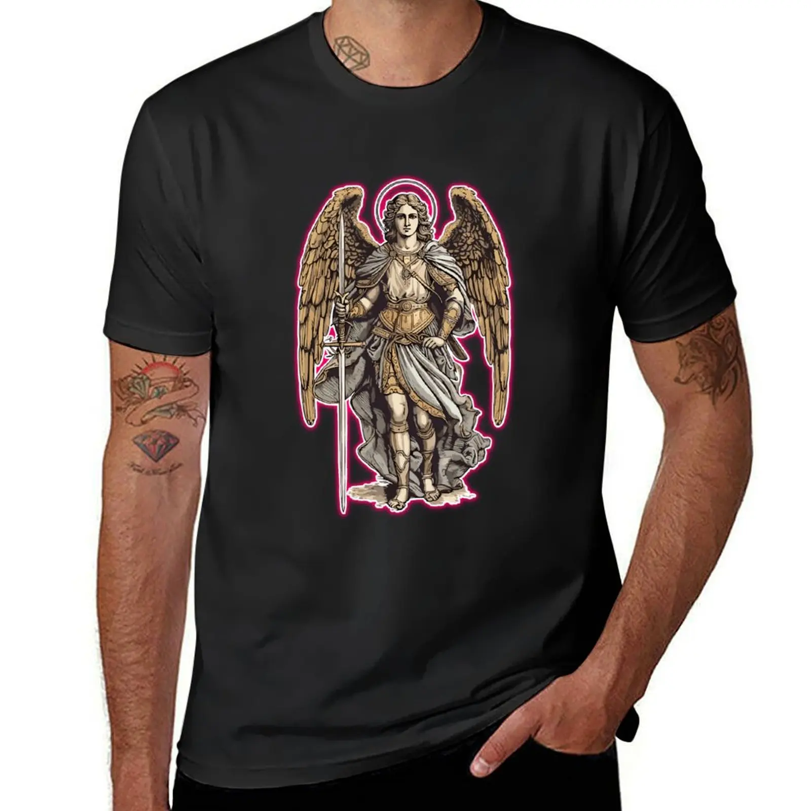 Archangel Saint Michael T-Shirt oversizeds Blouse slim fit t shirts for men