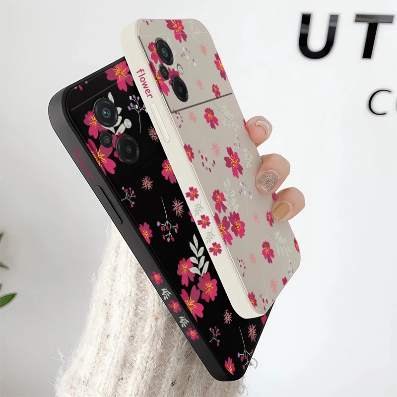 حافظة لهاتف شاومي بوكو X7 X6 X5 X4 GT X3 NFC M7 M5 M4 M3 F7 Ultra F6 Pro F5 F4 غطاء سيليكون بنمط الزهور