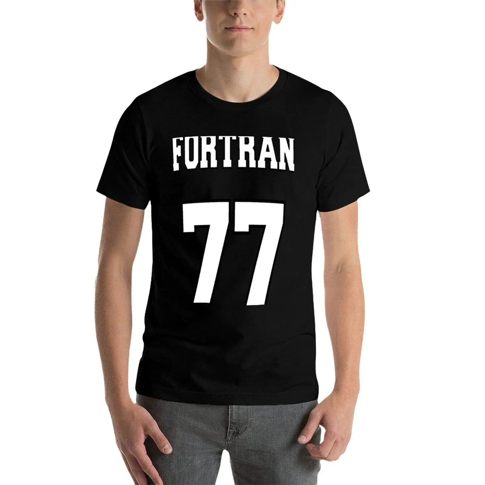 FORTRAN 77-T-shirt blanc sur vert pour programmeurs Fortran, vêtements animés, chemises scopiques surdimensionnées pour hommes