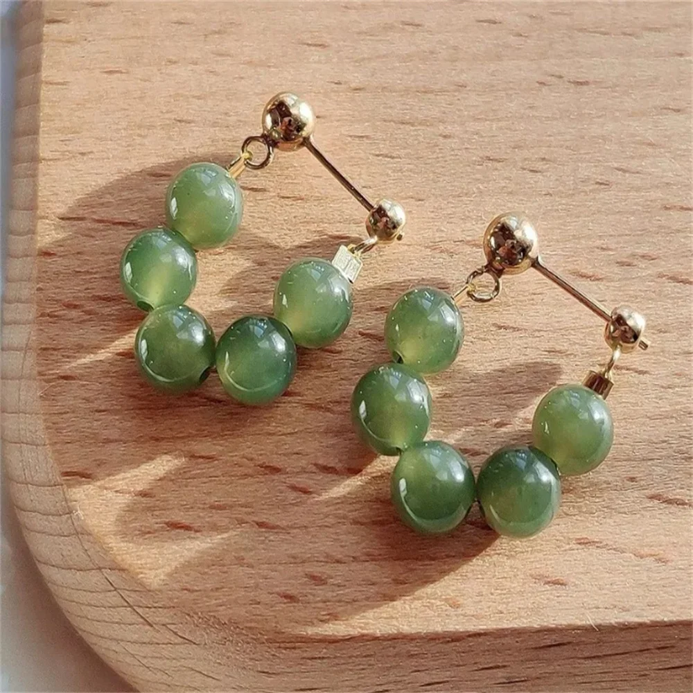 

Popular Natural Hotan Jade Jade Handmade Earrings