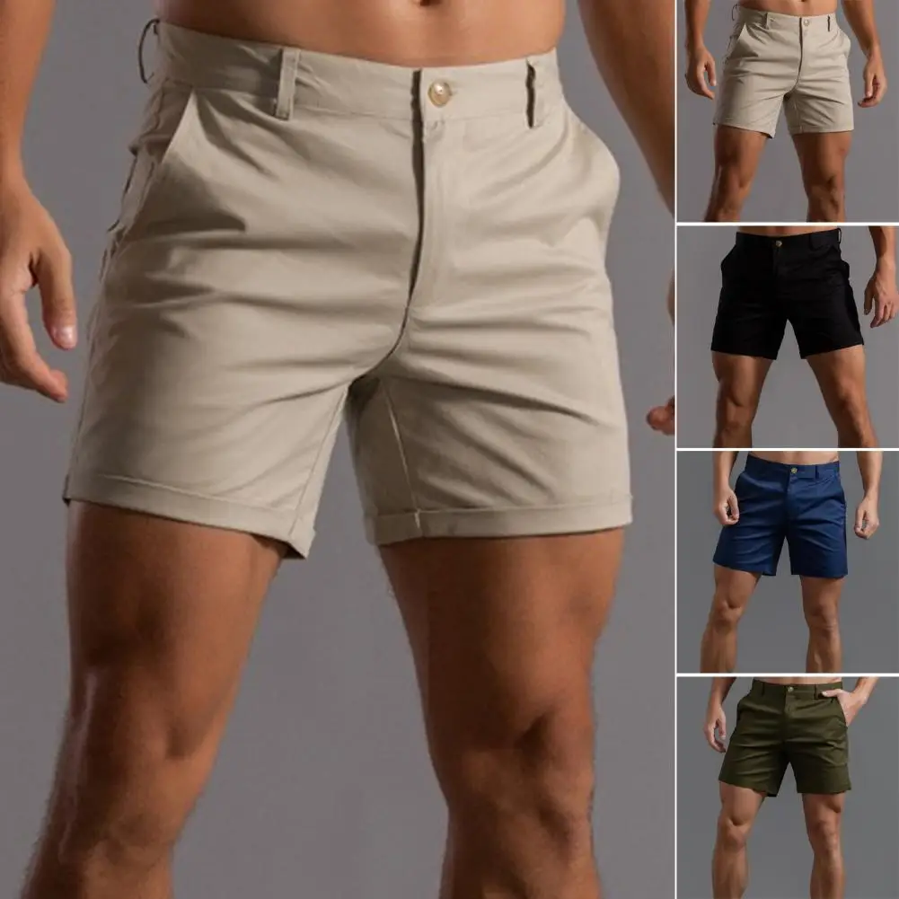 Pantalones cortos de estilo general para hombre, Shorts Cargo con bolsillos, cremallera, Color sólido, ropa de calle, Verano