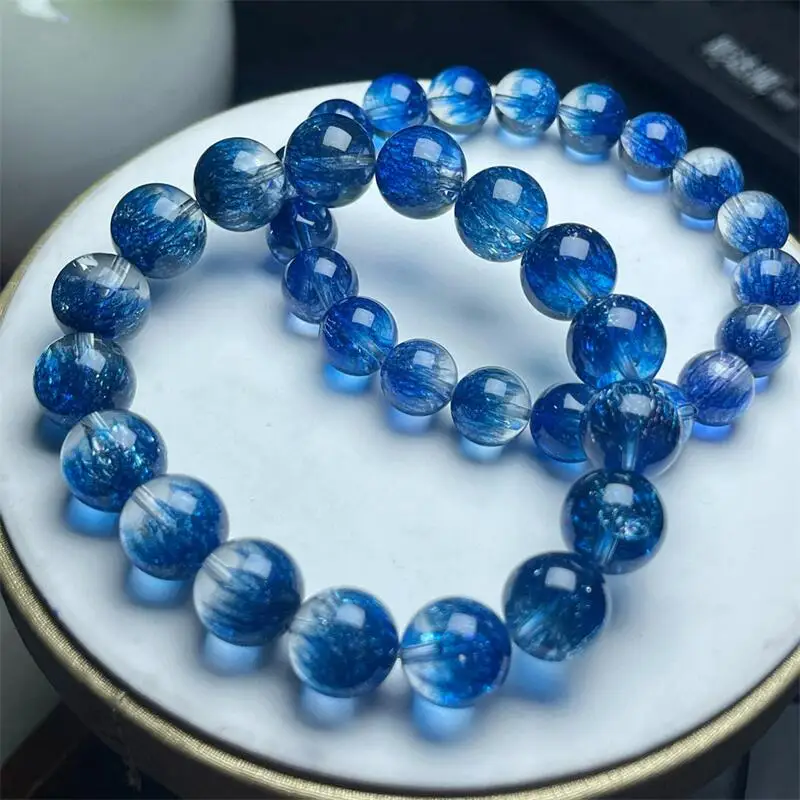 

Natural Blue Super Seven Quartz Bracelet Fashion Crystal Quartz Jewelry Reiki Healing Gift For Women 1pcs 10/12MM