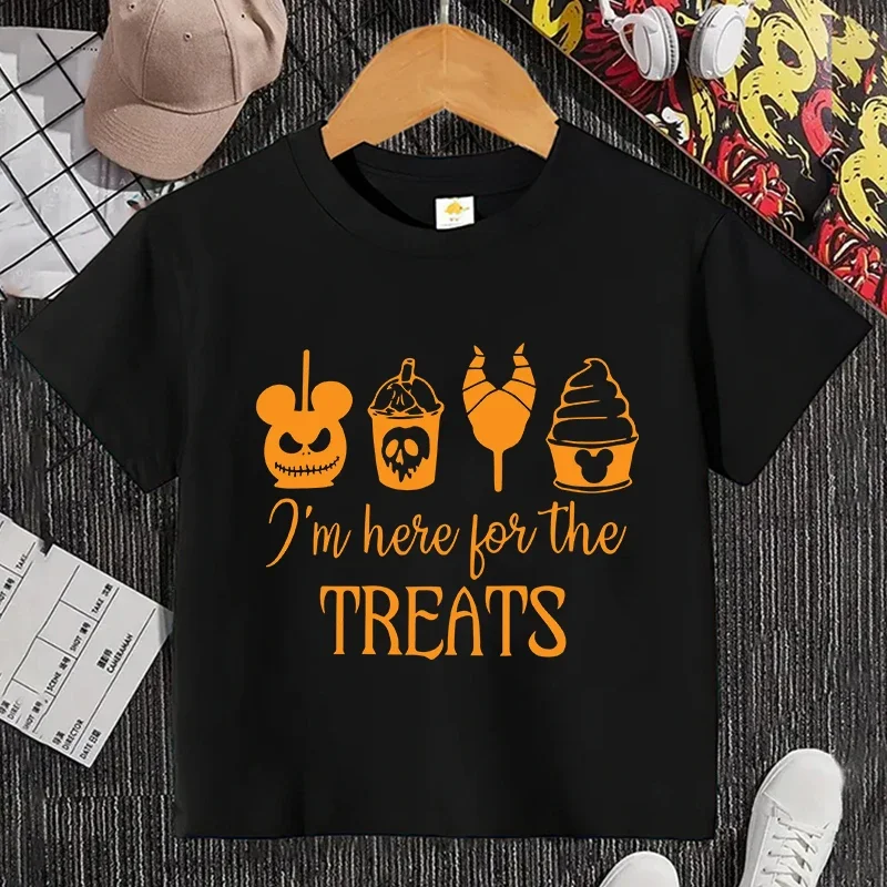 Funny Halloween Party Kids T-Shirt Girls Boys Clothing Casual Fashion Children's Short Sleeve Tees Designer Graphic Y2k Tops