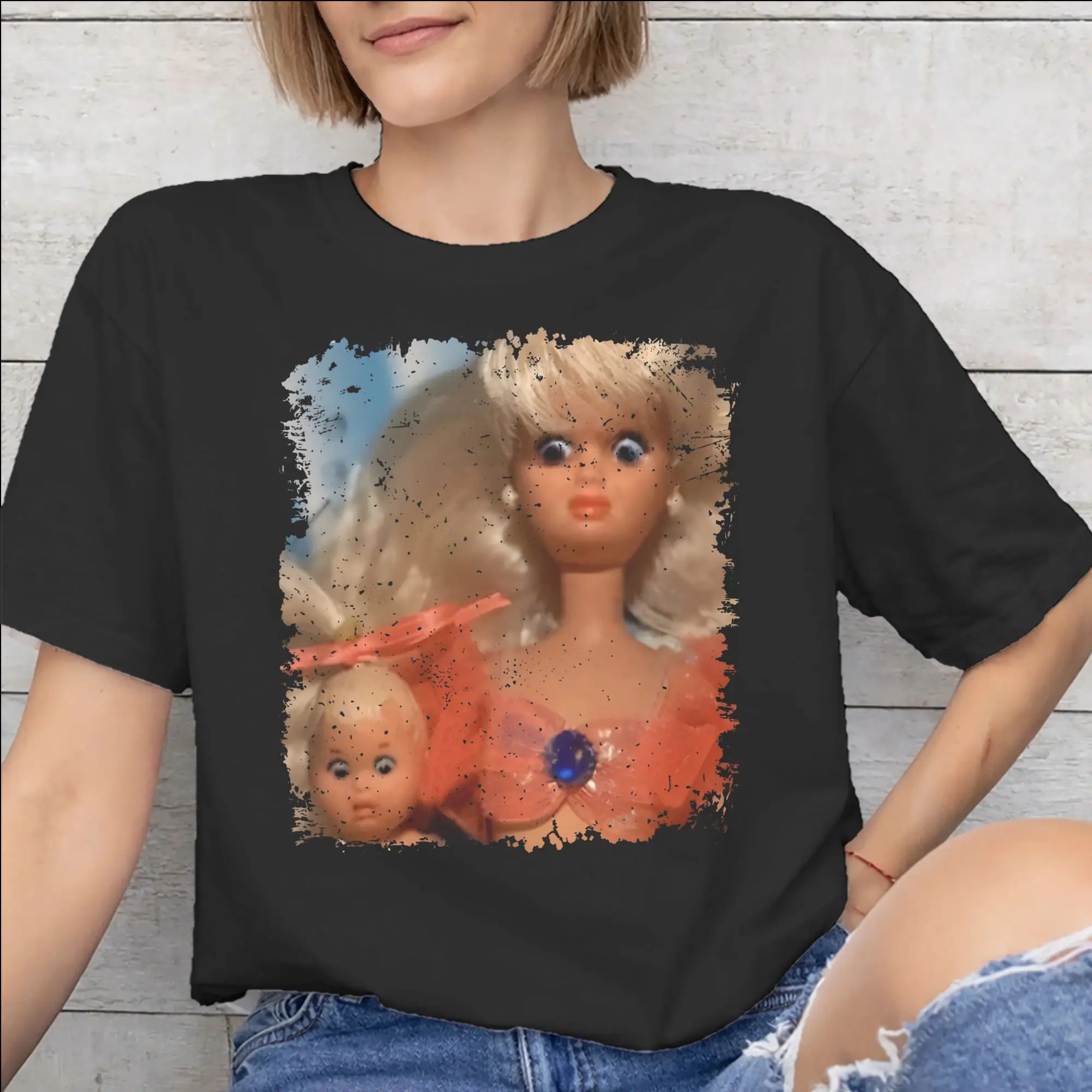 Disgusted Face Meme Doll Babe Merch Men Women T Shirts 100% Cotton Tee New Arrival  T-shirt Clothes