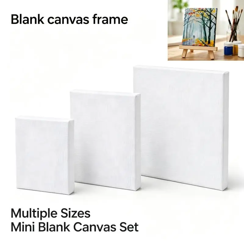 1/5pcs White Blank Square Artist Canvas Wooden Board Frame Cotton Artist Canvas Boards for Oil Painting Acrylic Watercolor
