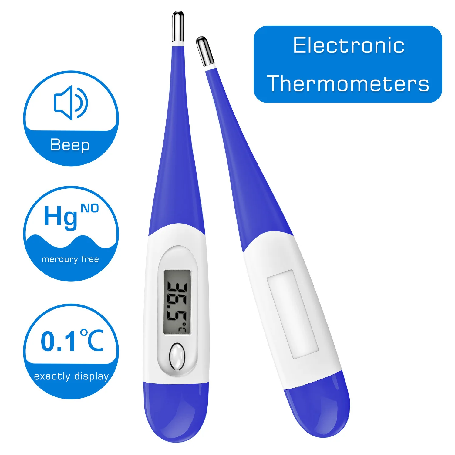 LCD Soft Flexible Tip Baby Child Adult Electronic Digital Body Portable Celsius Thermometer for Fever Temperature Measurement