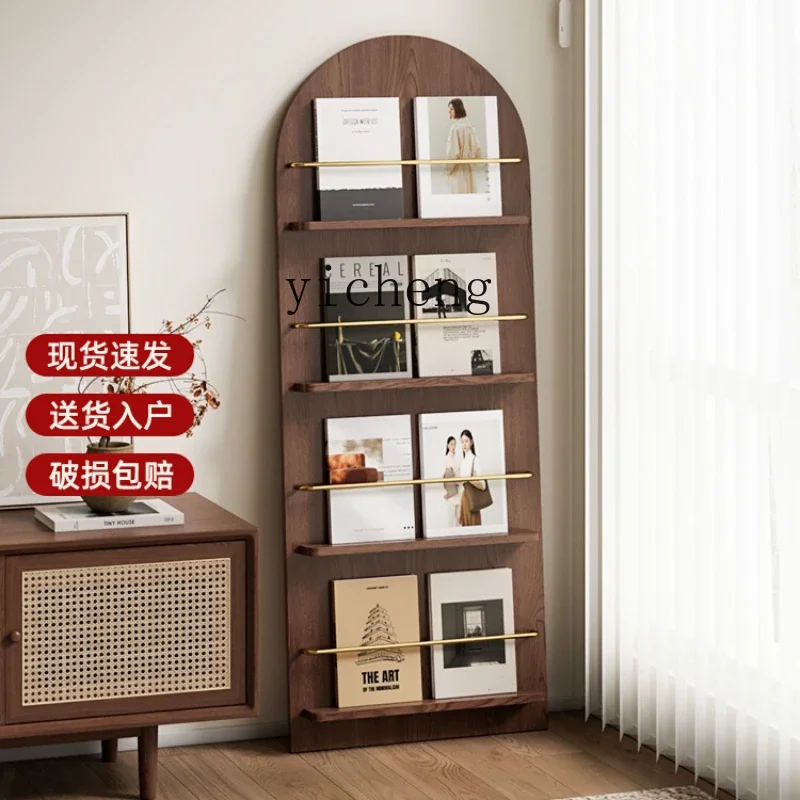 Arch Wall Newspaper Solid Wood Mid-Ancient Floor Storage Cabinet Multi-Layer Storage Display Cabinet