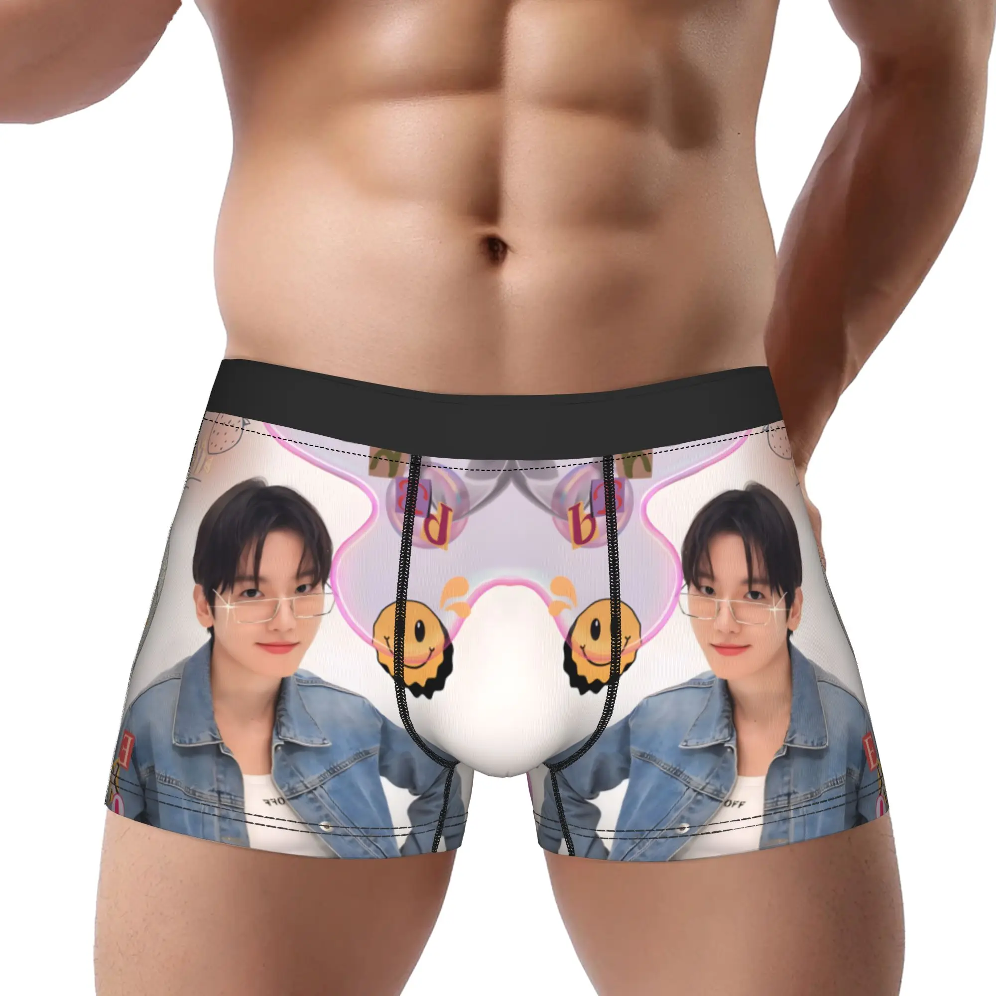1piece Baekhyun Idol  Underpants Breathbale Panties Man Underwear Print Shorts