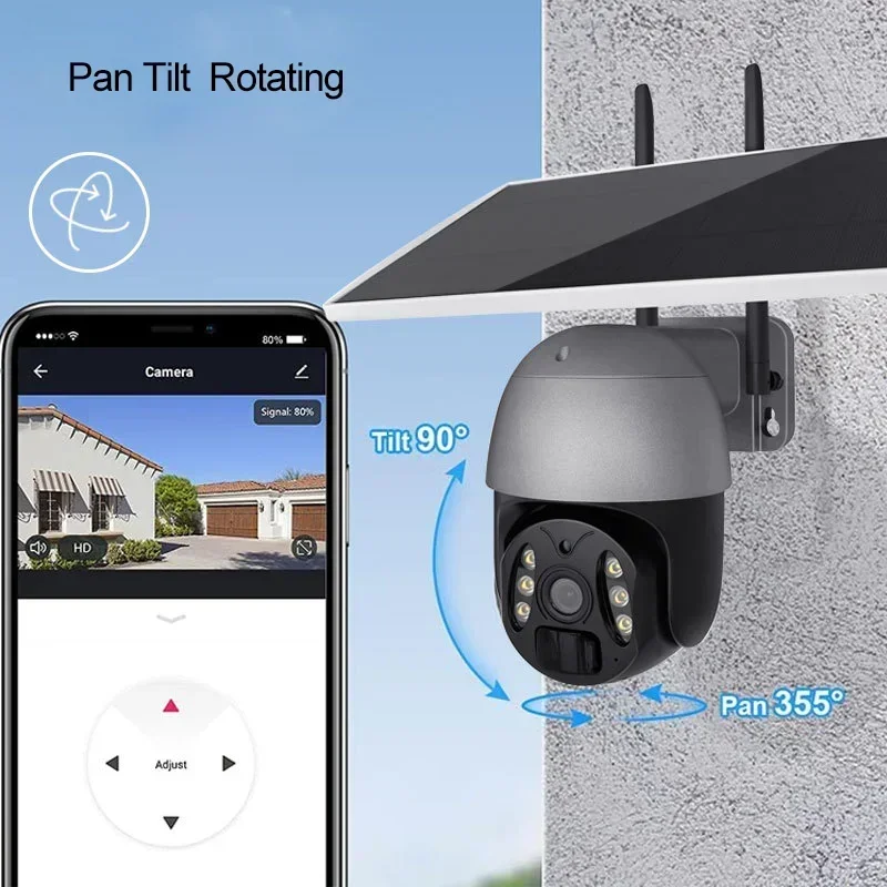 Tuya Smart Life 3MP 4G Network Solar Camera Pan Tilt Rotating Pzt Camera For Corridors, Parking Lots, Daily Monitoring