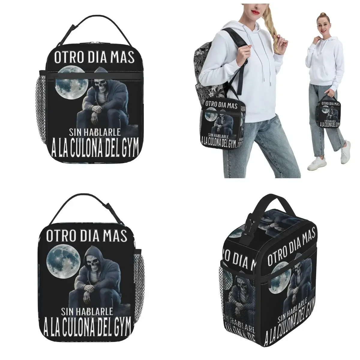 Otro Sia Mas Sin Hablarle A La Del Gym Thermal Insulated Lunch Bags for School Calacas Chidas Gym Portable Food Bag