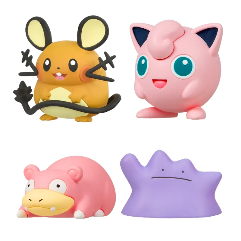 TOMY 2025 June New Product Pokemon Figures Super Cute Kawaii Dedenne Jigglypuff Slowpoke Ditto Anime Collection Model Gifts