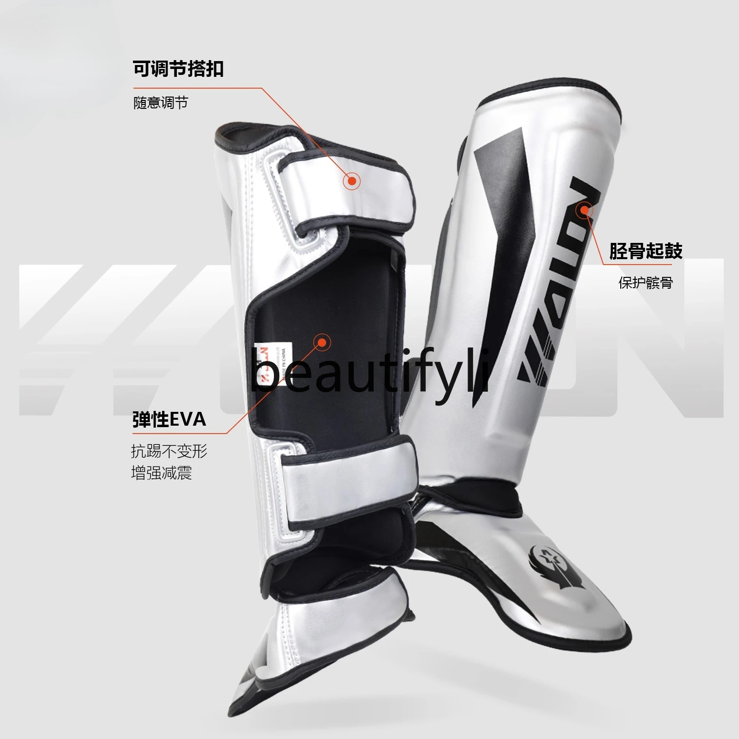 حراس الساق ساندا القتال مع واقيات ساق القدم الخلفية الملاكمة السميكة القتال معدات الحماية #5