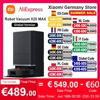 Global Version Xiaomi Robot Vacuum X20 Max Voice Control Automatic Dust Collection Whole House Scan Hair Liquid Cleaning