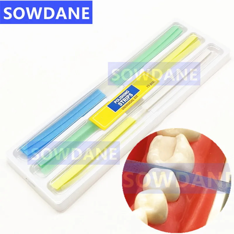 75Pcs/Box Dental Resin Polishing Strip Teeth Grinding Smooth Material Dentist Tool Coarse Plasticity Fine