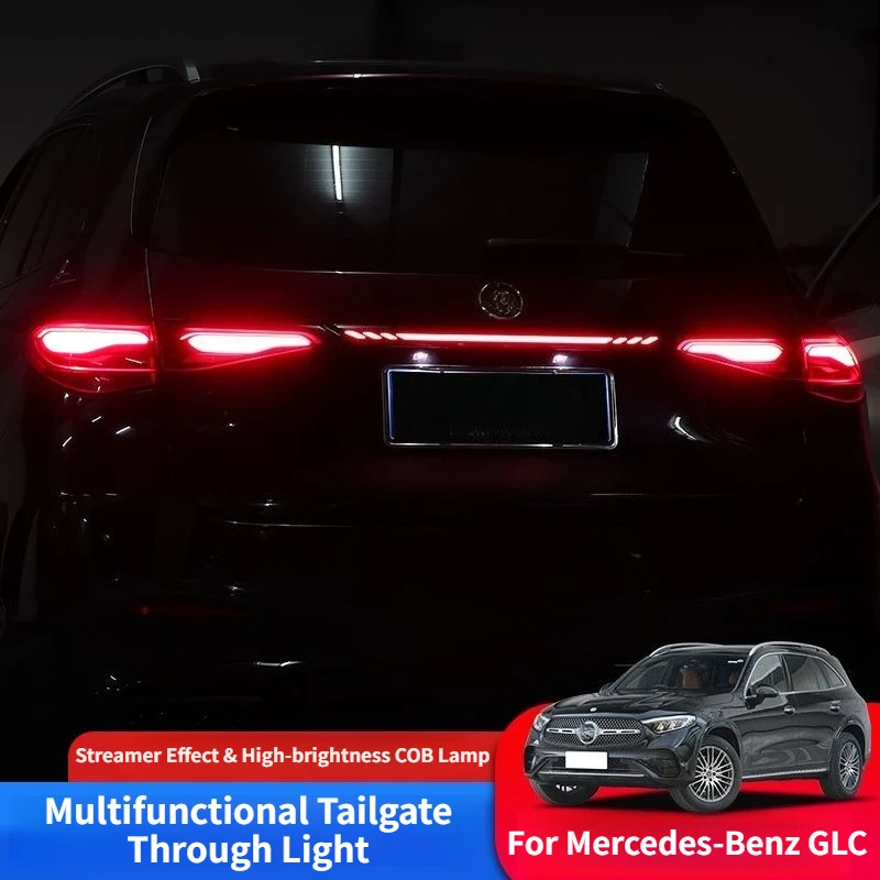 For Mercedes-Benz GLC X254 GLC300 200 2023-2024 Modified Trunk Light Through-type LED Taillight Decorative Ambient Brake Lamp