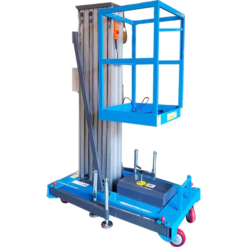 4m-14m Light-weight Self-propelled Electric Aluminum Platform Elevator Single Double Mast Lift For Sale