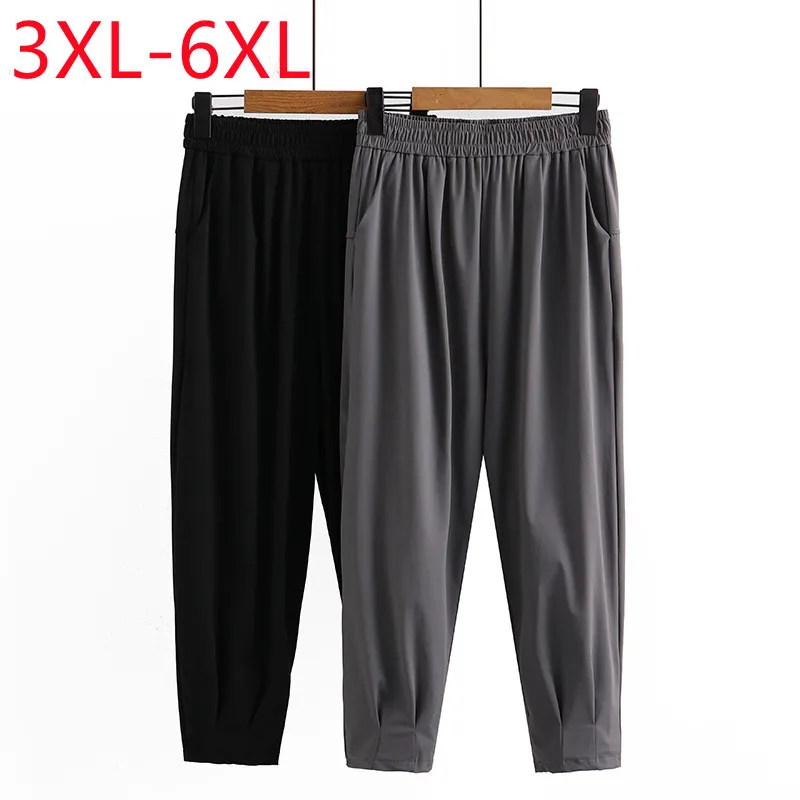 New 2023 Ladies Spring Summer Plus Size Trousers For Women Large Size Black Sweat Pants 3XL 4XL 5XL 6XL