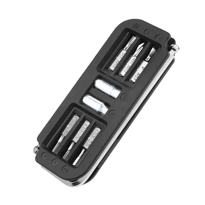 NEW HOT In Stock-Compact Bike Multi Tool Set 10 In 1 Screwdriver Bits With Hex Key Portable Hexagonal Wrench Screwdriver Bit Too