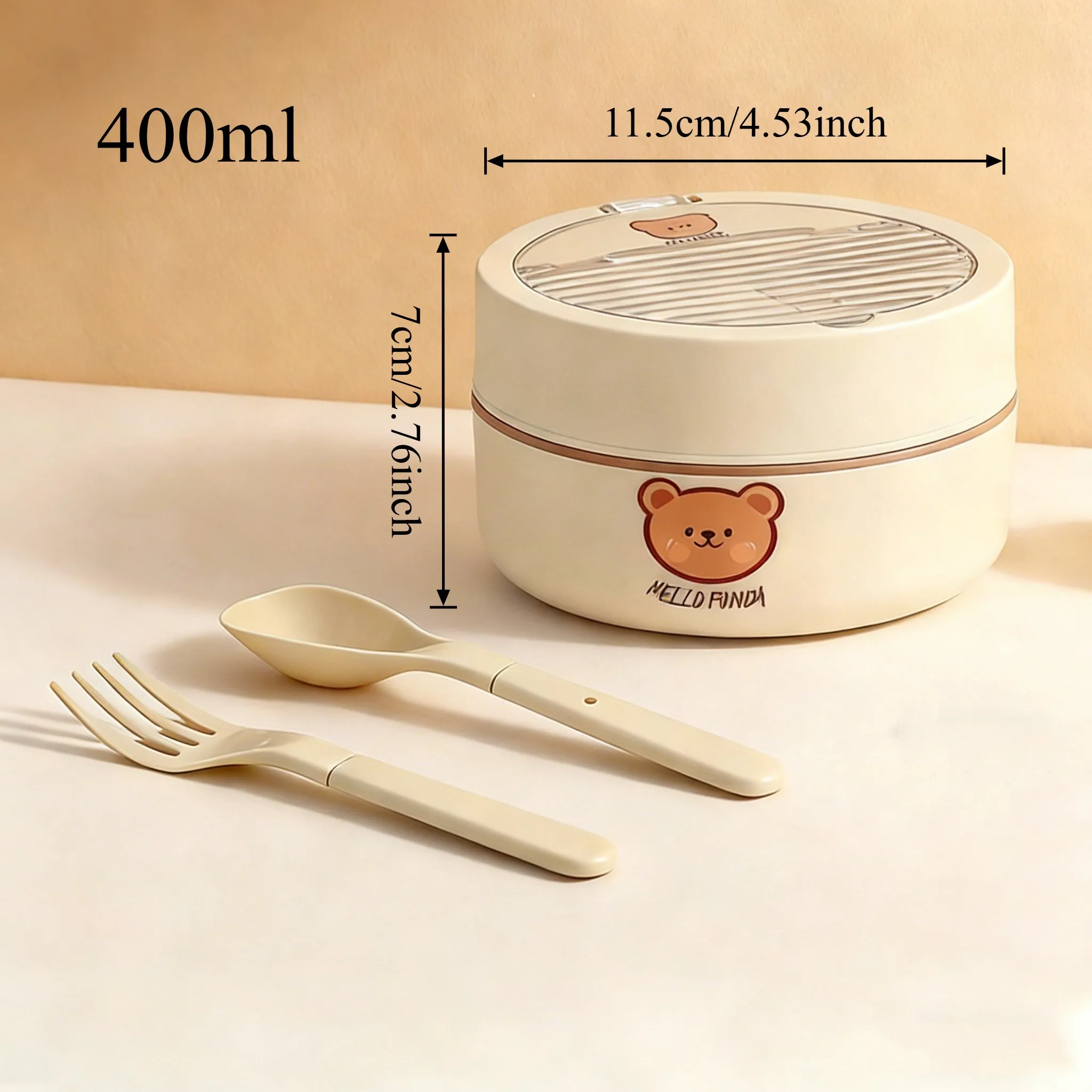 Draagbare lekvrije 316 roestvrijstalen geïsoleerde lunchbox met opvouwbare lepel, thermische lunchbox voor kinderen/studenten, verwarmbaar