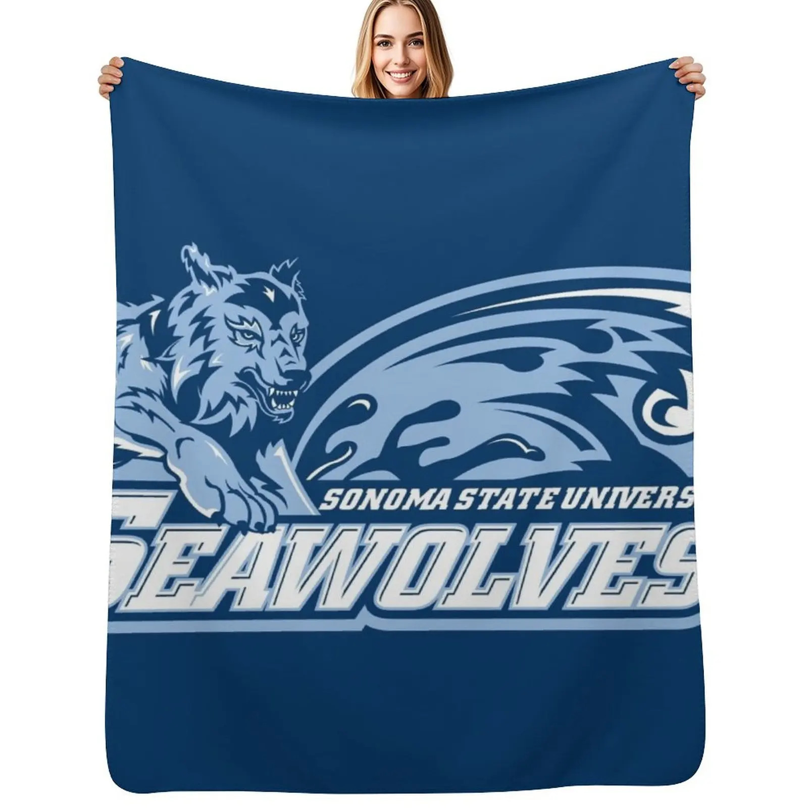 

SSU The Seawolves, Sonoma State University California Throw Blanket blankets ands Sofa Throw Cute christmas gifts Blankets