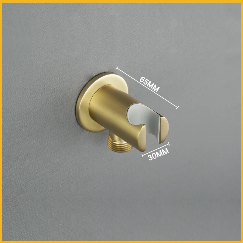 Black Handheld Shower Head Bracket Wall Mount Brass G1/2 With Shower Hose Connector Fixing Bracket Bathroom Accessories