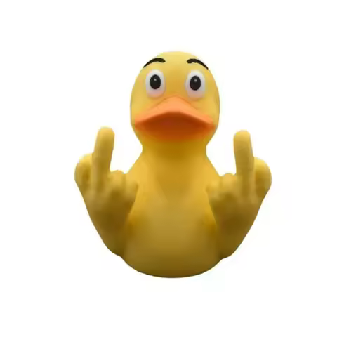 Resin Middle Finger Duck Ornament, Cute Swimming Duck Decor for Home, Garden &amp; Office Desk, Funny Craft Design