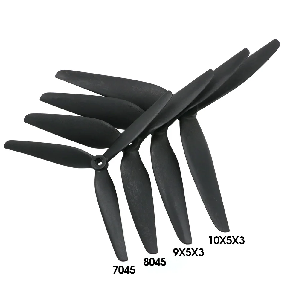 

2Pairs 7045 8045 9050 1050 3-Blade Carbon Nylon Propeller Props CW CCW 7inch/8inch/9inch/10inch For RC Multirotor FPV Drone