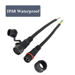 Outdoor Waterproof 2 3 4 5 Pin Male Female Connector Cable IP68 0.3/0.75/1.5 Square Plug Butt Extension Line LED Wire Connector
