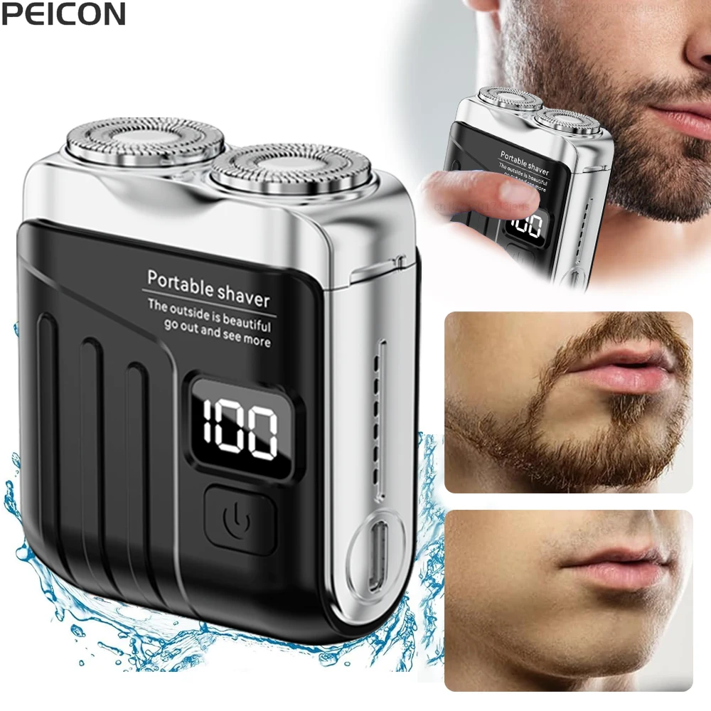 

Portable Electric Shaver for Men Mini Electric Razor Beard Trimmer Rechargeable Men's Shaving Machine Dual Blade Shaving Razor