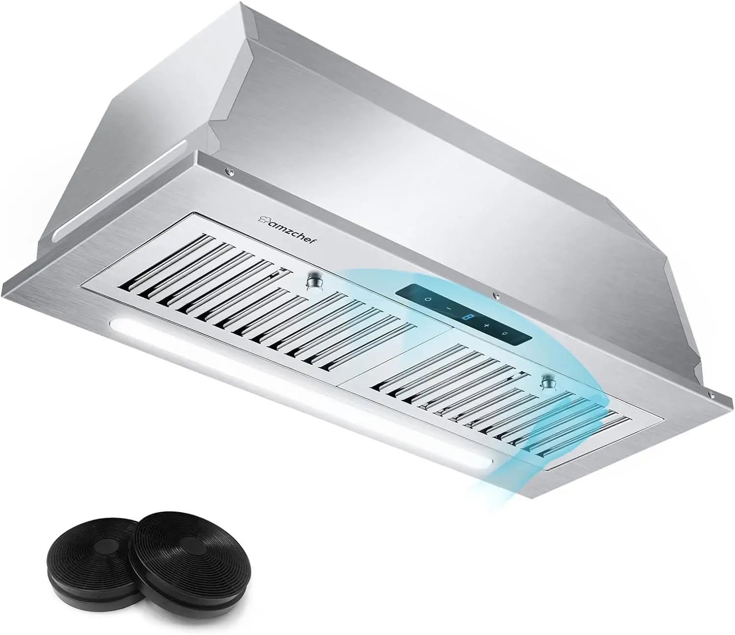 AMZCHEF Gama Hood Insert, Controle por Toque Gesto Conveniente, ETL Listado, Ventilador de 3 Velocidades, 30 ", 900 CFM