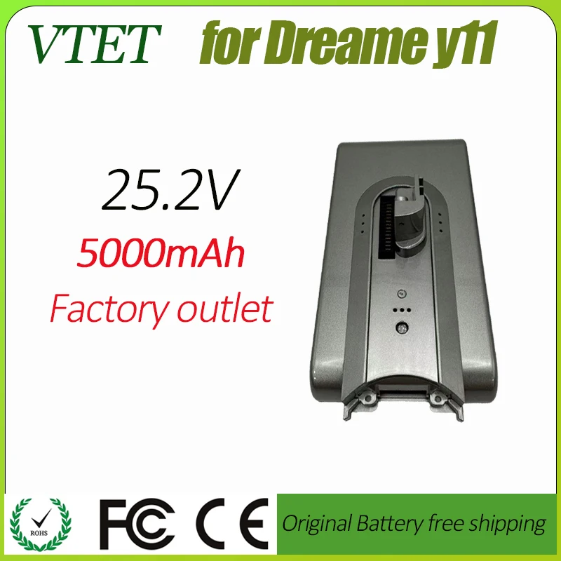 بطارية بديلة أصلية جديدة لـ Dreame V11 V11SE V12 VVT1 VVN6 VVN5 VVA1 V12pro مكنسة كهربائية لاسلكية 18650 بطارية