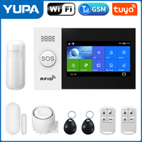 TUYA WIFI GSM 4.3 Inch Full Touch Smart Home Alarm Security System With Wireless Indoor Mini Siren Works Alexa Google Home Tuya