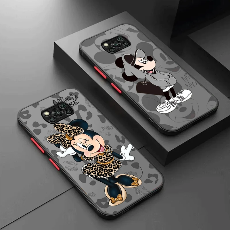 Disney Mickey Minnie Mouse Frosted Translucent For Xiaomi Mi Poco X5 X4 X3 M6 M5S M5 M4 M3 F5 F4 F3 GT Pro 5G Matte Phone Case