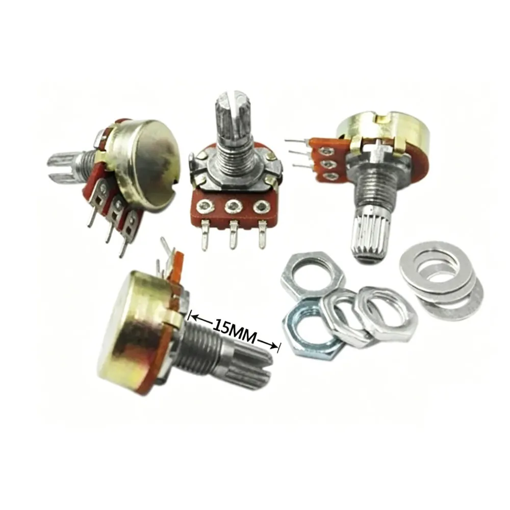 5 Stück WH148 3-Pin 15mm Linearpotentiometer Widerstand B100R B500R B1K B2K B5K B10K B20K B50K B100K B250K B500K B1M 101 501 102 502